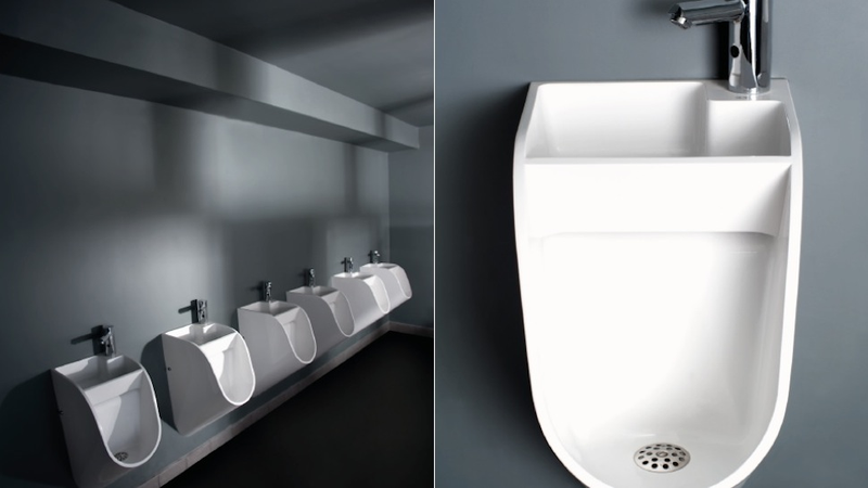 Illustration for article titled Would This New Urinal Design Make Men Wash Their Hands?